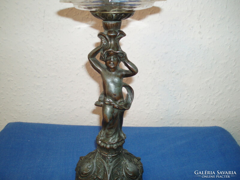 Antique-rare-spiater-candle holder-female-shaped-beautifully crafted-27-cm high