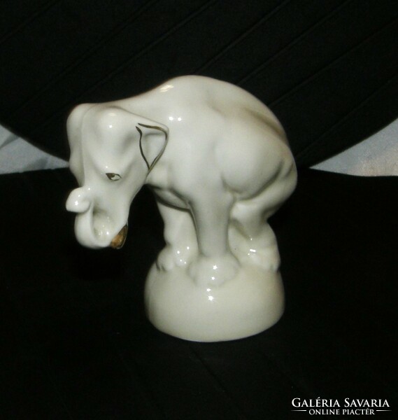 Elephant gold painted drasche porcelain