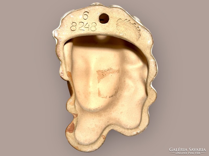 RITKA ! GOLDSCHEIDER art deco kisméretű kerámia fali maszk - Adolf Prischl - modell 8248