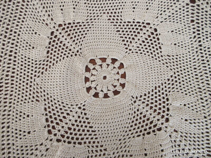 Old, large, rectangular, crocheted tablecloth. Negotiable!