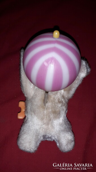 Old clockwork pull-up working ball slapping ball cat toy figure 17 x 17 cm according to the pictures
