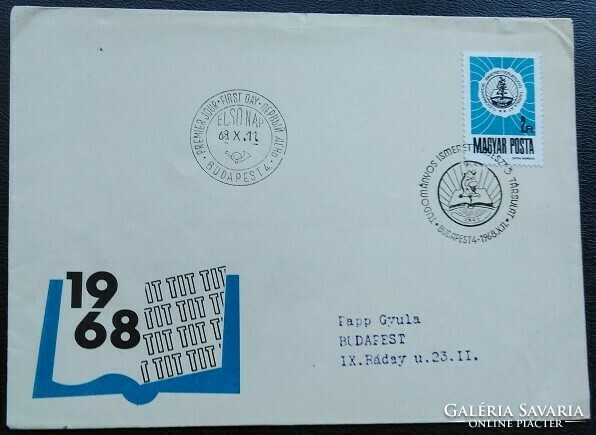 FF2516 / 1968 Tudományos Ismeretterjesztő Társulat bélyeg  FDC-n futott