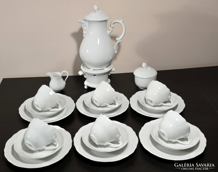 *Hutschenreuther German porcelain, 6-person tea breakfast set, xx.Szd. Second half