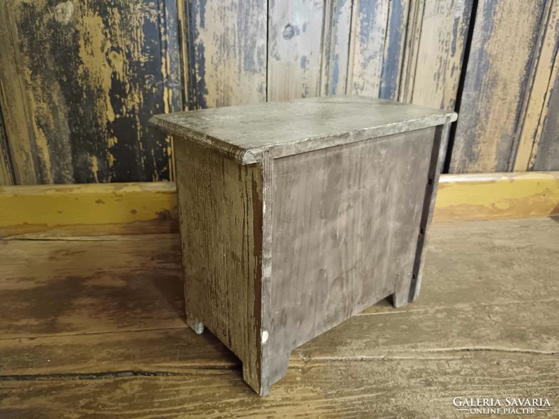 Small-sized three-drawer, or toy, or storage, or exam paper, vintage drawer with patina