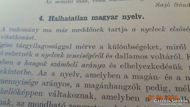 Magyar nyelvi Olvasókönyv 1938  szerk . Nagy Béla  90 lapon