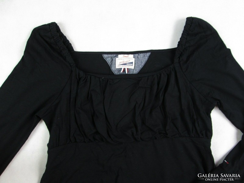 Original tommy hilfiger (s) black long sleeve women's elastic top