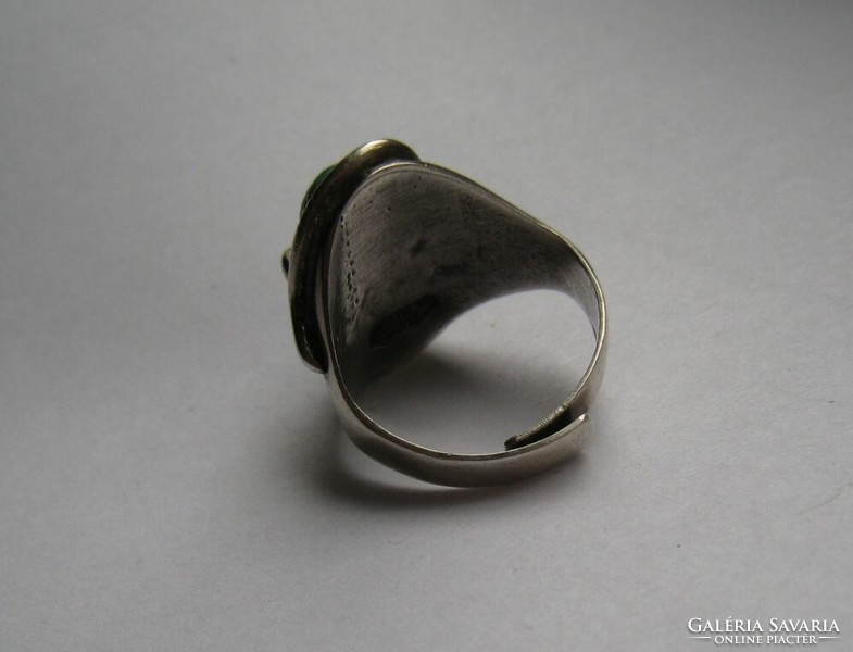 Effie Calavaza, antik ezüst indián kézműves gyűrű, design ékszer, férfi-női
