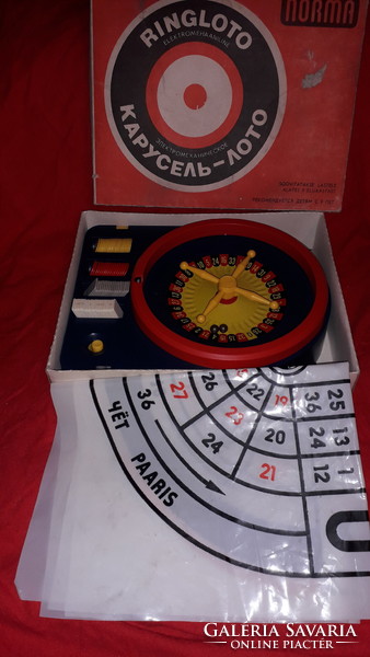 Antik 1956 CCCP orosz rulett játék dobozával PAZAR állapotban a képek szerint
