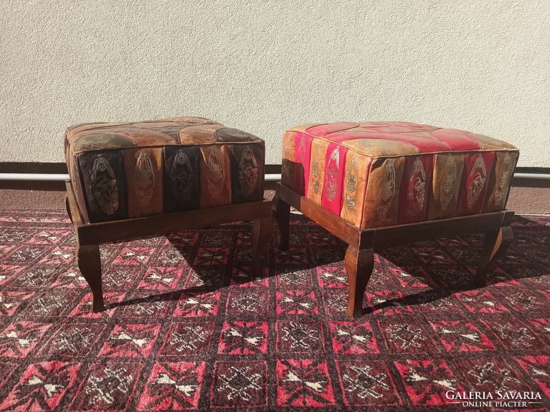 Vintage oriental ottoman leather pouf stool seat. Negotiable.