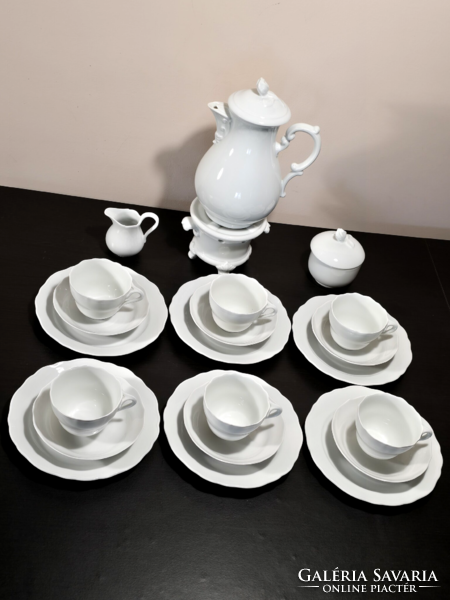 *Hutschenreuther német porcelán, 6 személyes teás reggeliző  készlet, XX.szd. második fele