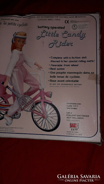 1980. Cc. A small candy bicycle and its equipment with a doll's toy barbie-style box as shown in the pictures