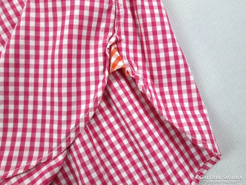 Original tommy hilfiger (s) elegant short-sleeved checkered women's shirt