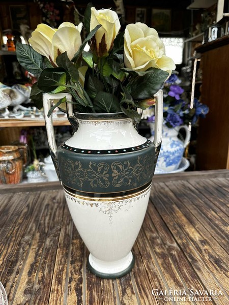 Antik fajansz váza, jelzett: Boch Fréres