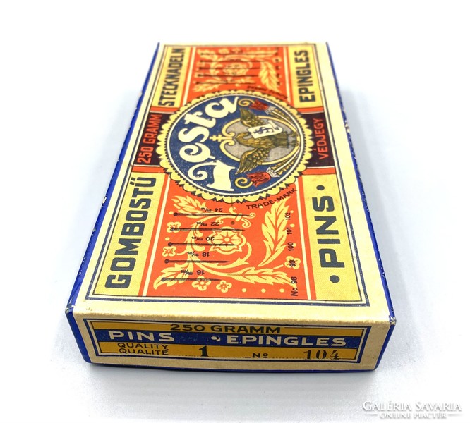 Rare józsef schuler vesta gobo pin paper box c1930