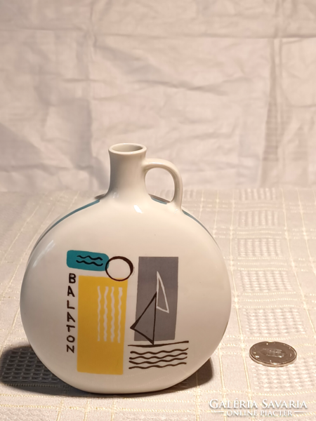 Kőbánya porcelain water bottle with Balaton inscription