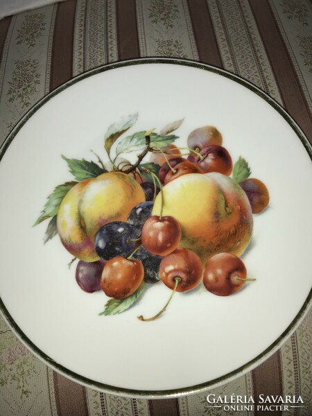 Bavaria Thomas  gyümölcsös porcelán tányérkészlet 1+6 db.hibátlan 1908-39 közötti jellel.