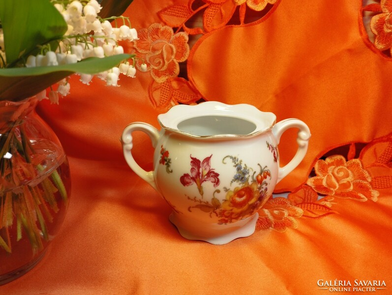 Antique two-handled porcelain sugar bowl, vase