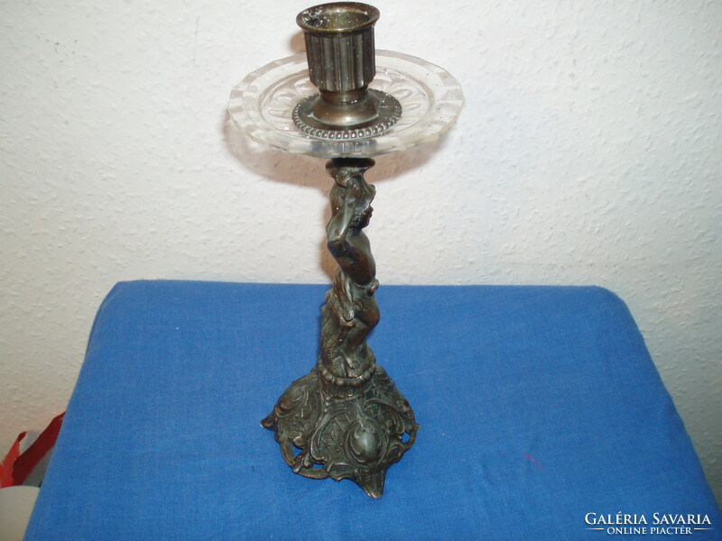 Antique-rare-spiater-candle holder-female-shaped-beautifully crafted-27-cm high