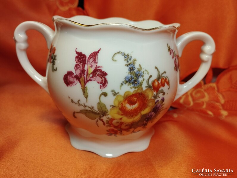 Antique two-handled porcelain sugar bowl, vase