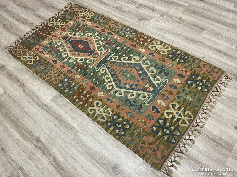 Kayseri kilim (kelim) - Turkish handwoven woolen carpet, 103 x 207 cm