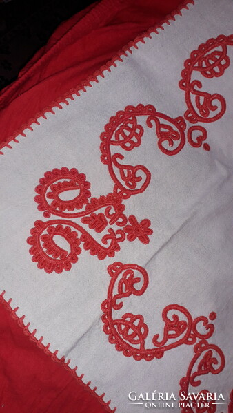 Beautiful antique thick, rich filter embroidery woven pattern cube tablecloth 62 x 62 cm according to pictures