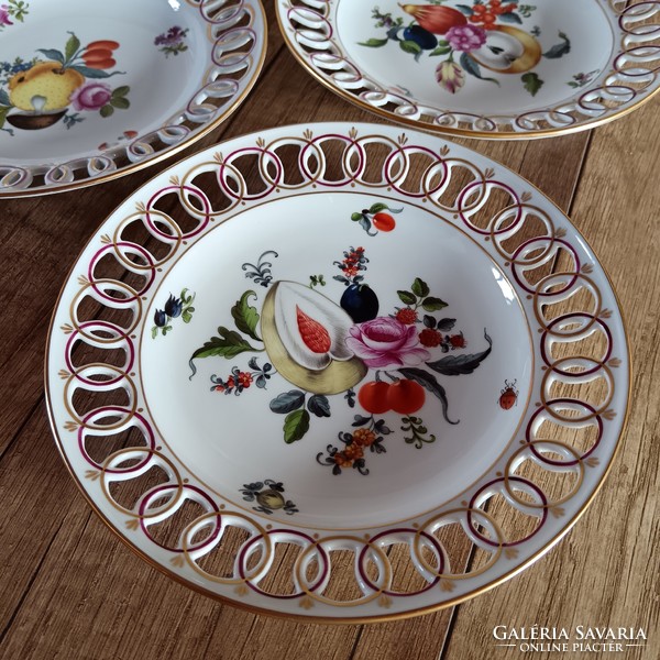 Antique Herend fruit patterned plates 6 pcs.