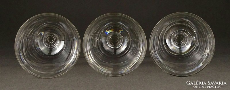 1Q998 old polished stemmed glass glasses 3 pieces