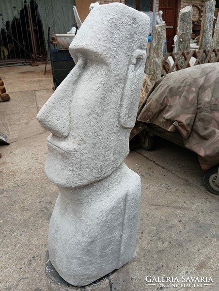 Egzotikus Kerti szobor  Moai Husvét szigeti Fej  76cm  Fagyálló műkő . Nem beton !