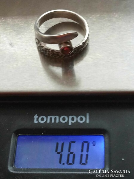 Garnet 925 sterling silver ring size 57