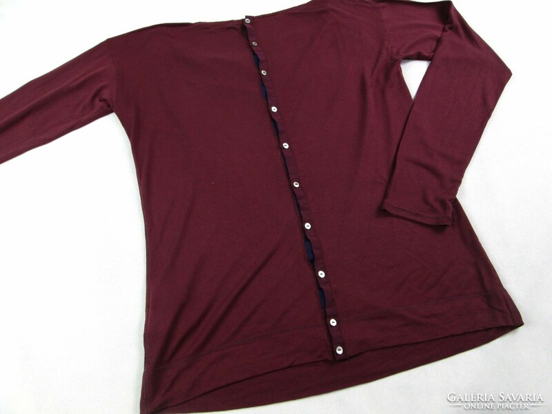 Original tommy hilfiger (s) burgundy long sleeve women's light top