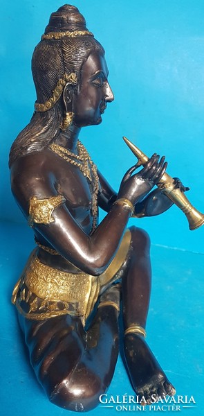 2 Krishna religious statue, bronze