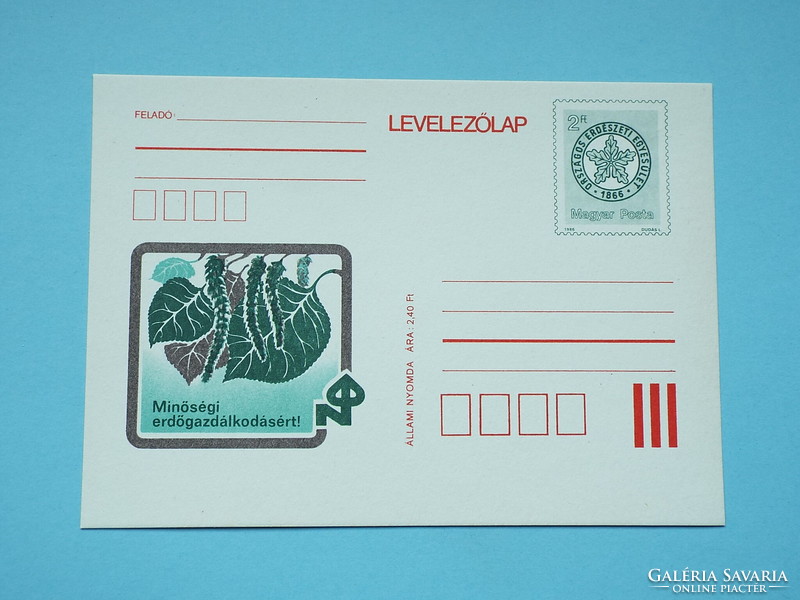 Díjjegyes levelezőlap (M2/1) - 1986. 120 éves az Országos Erdészeti Egyesület