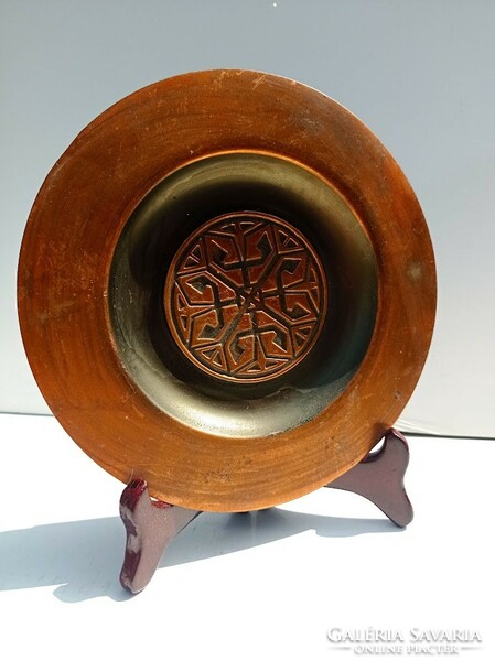 Retro marked craftsman copper wall bowl, wall decoration