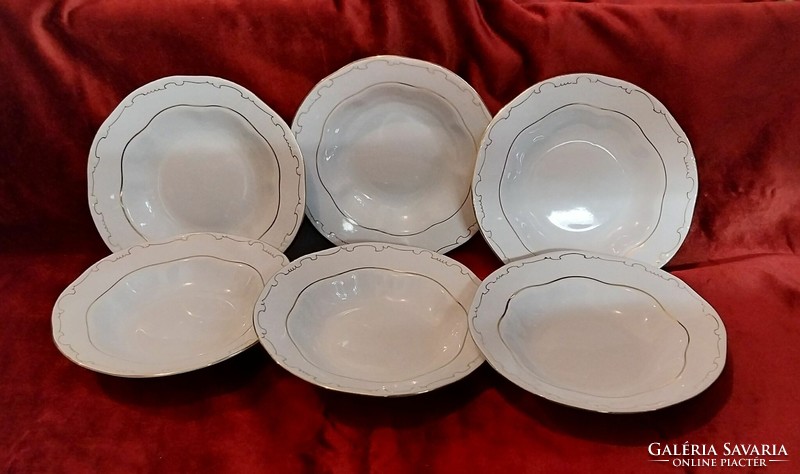 6 zsolnay feathered deep plates