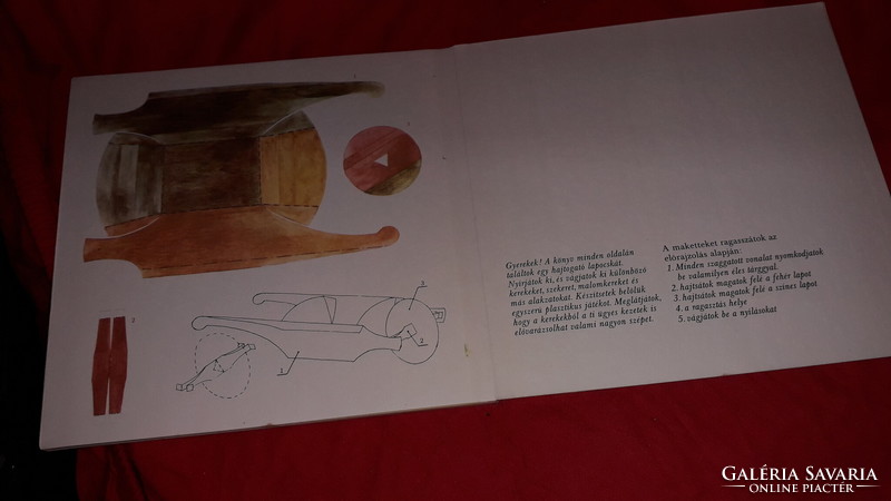 1984.Vlagyimir Szutyejev - A kerekek képes kreatív mese könyv + makett melléklet képek szerint MÓRA