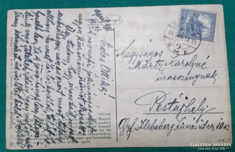 Antik üdvözlő képeslap - Stengel