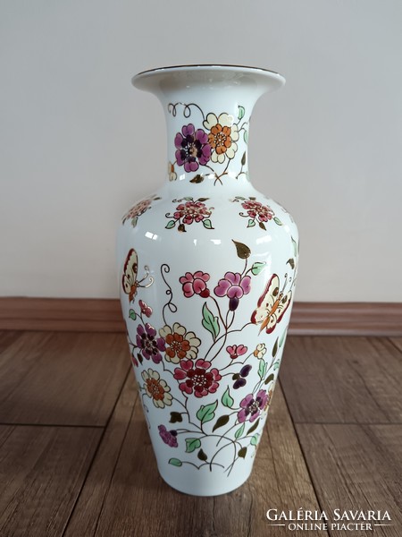 Zsolnay large porcelain vase with a butterfly pattern