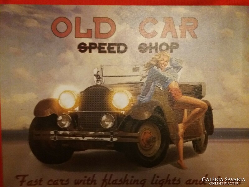 Old canvas / oil print battery-powered lighting pin up picture car picture lamp mood lighting according to the pictures