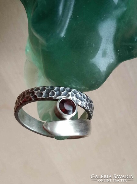 Garnet 925 sterling silver ring size 57