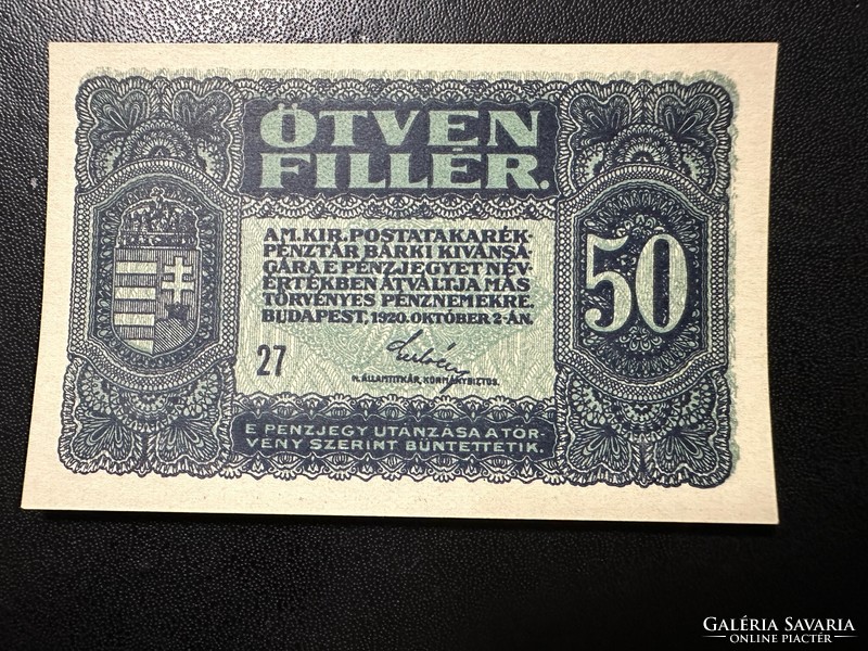 50 Filér 1920. 