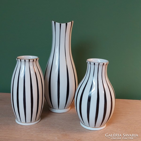 Sándor Koczor's rare collection of raven house striped vases