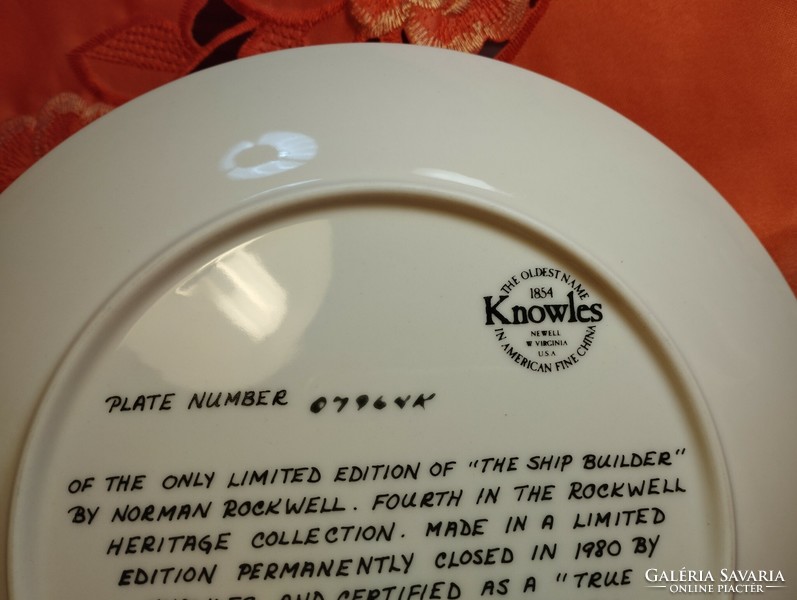 Knowles, amerikai porcelán dísztányér, limitált kiadás