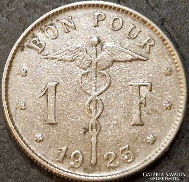 Belgium 1 franc, 1923﻿ 'belgique'
