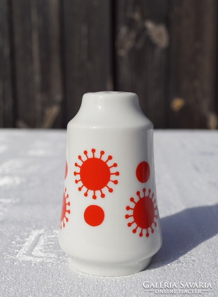 Retro lowland porcelain centrum varia salt shaker with sunny red dots
