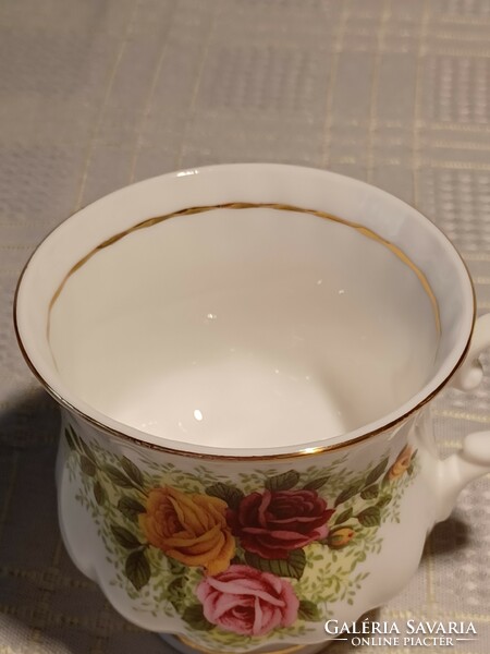 Pink roses- English porcelain coffee mocha cup pink
