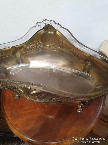 Original Art Nouveau table with its original glass insert. A particularly beautiful piece. 27X54 cm