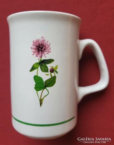 Rosenberger German porcelain cup mug with botanical design clover flower