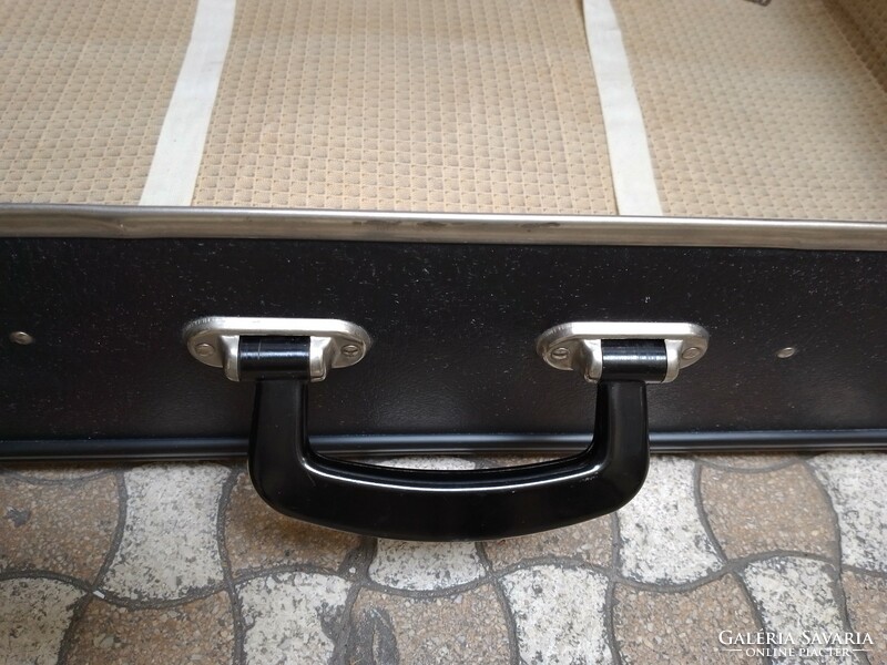 Old retro large black hard-top suitcase 67x46x18 cm