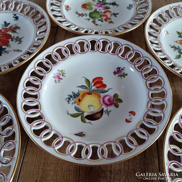 Antique Herend fruit patterned plates 6 pcs.