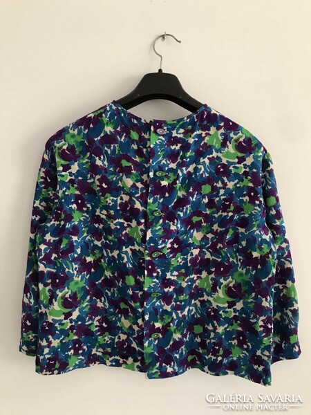 Kék-zöld-fehér mintás női ing